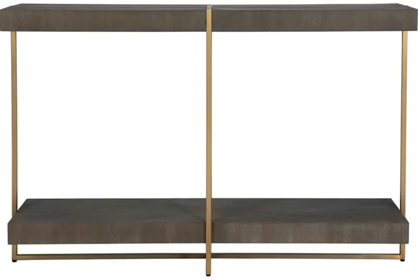 Taja Modern Brass/Wood Console Table