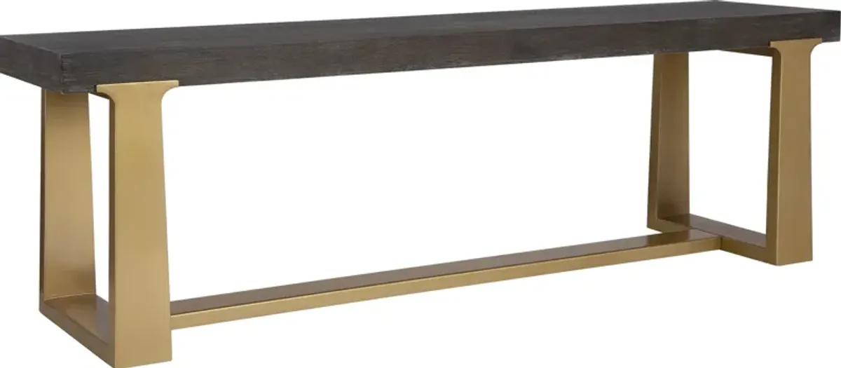 Voyage Brass And Wood Bench