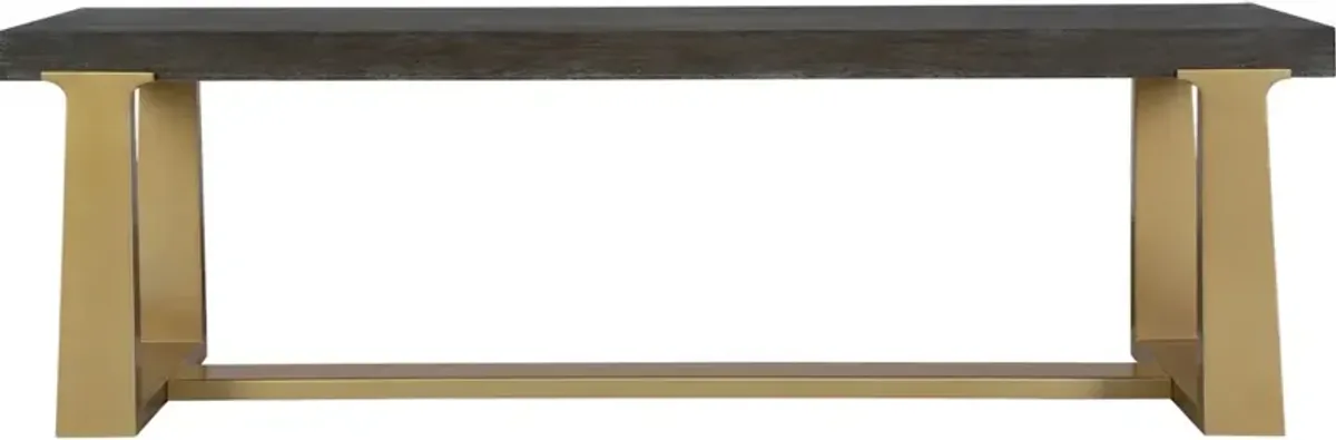 Voyage Brass And Wood Bench