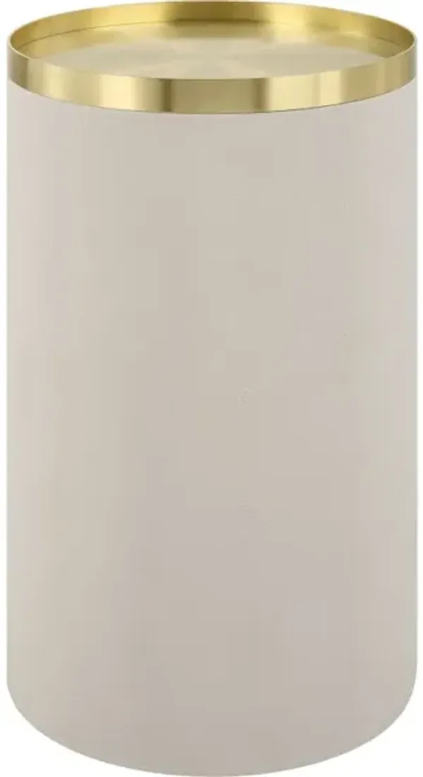 Circuit Brass and White Accent Table