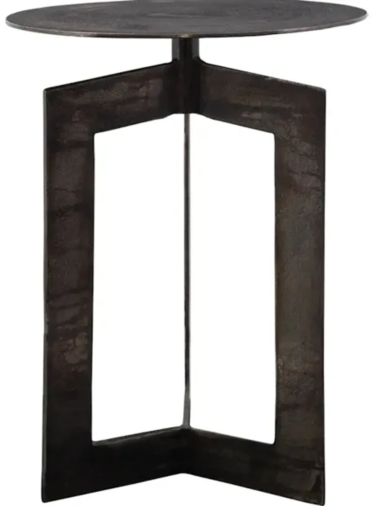 Deltoid Gunmetal Accent Table