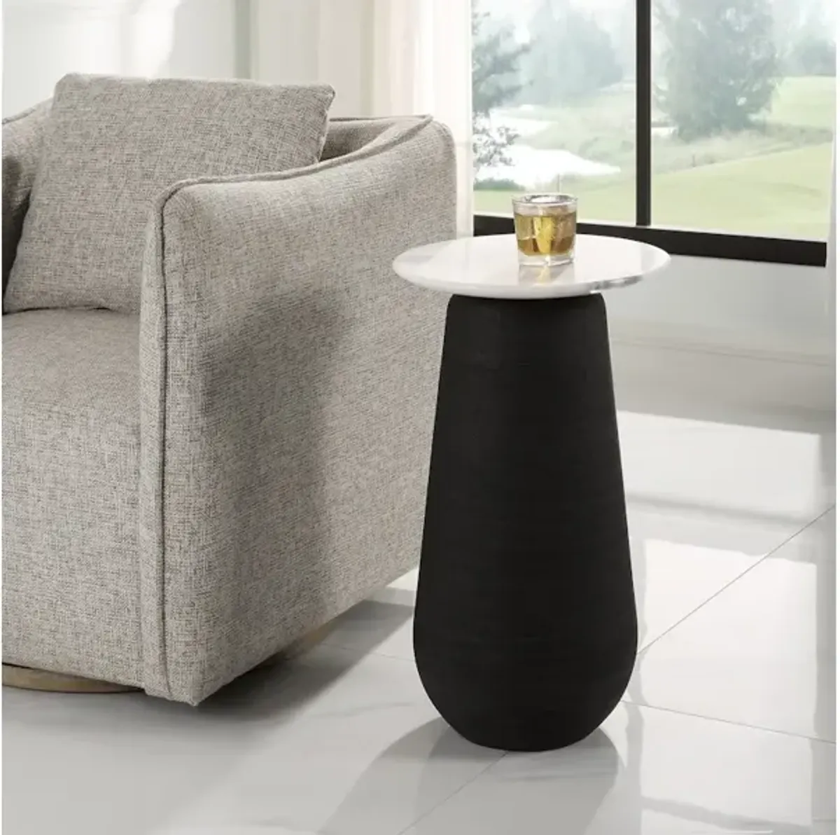 Total Eclipse Marble Accent Table