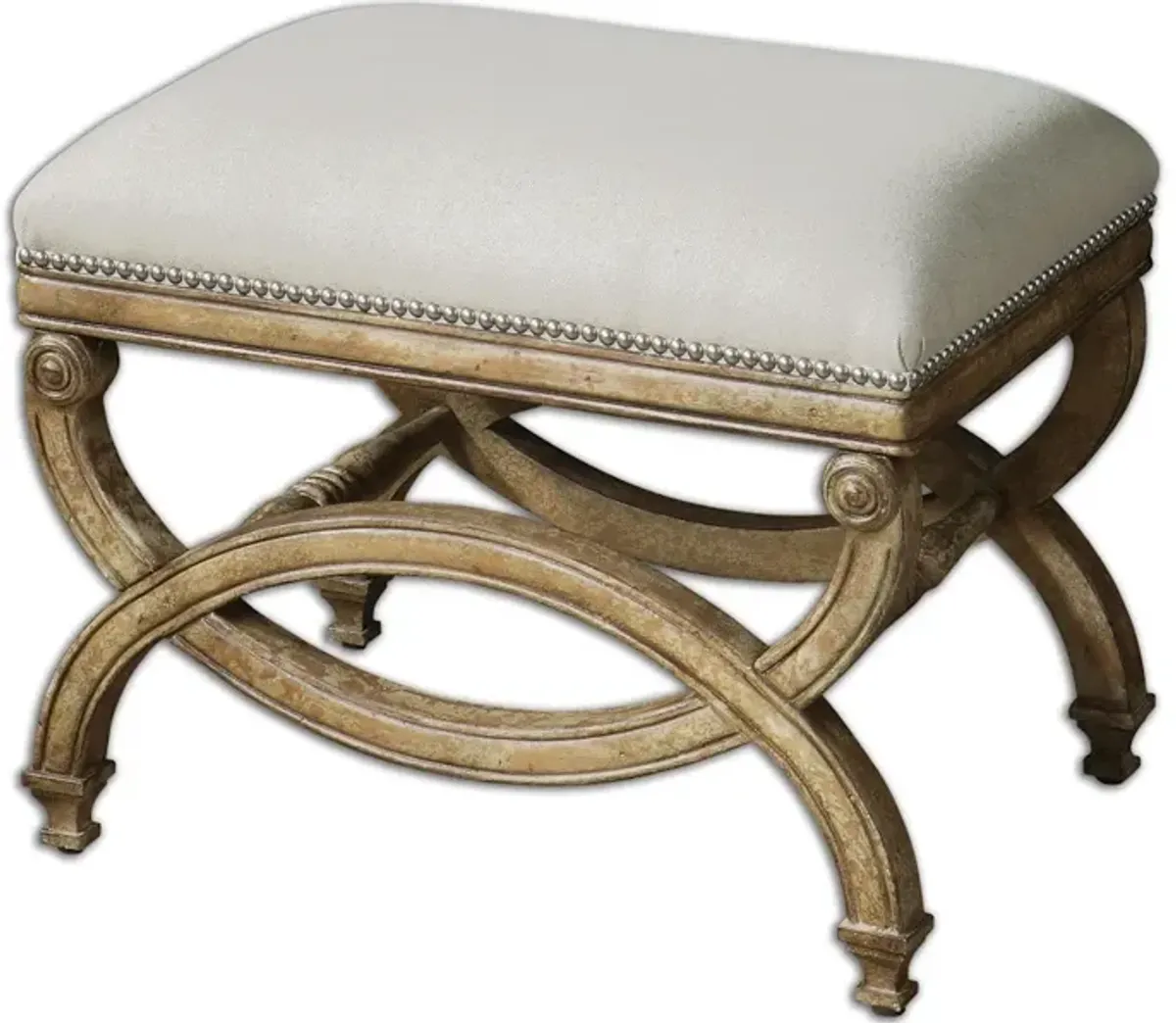 Karline Natural Linen Small Bench