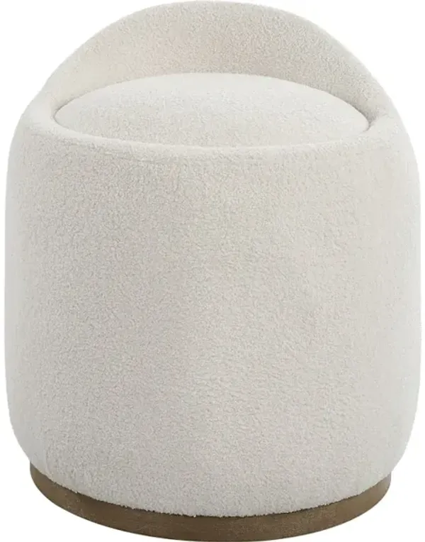 Swirl Swivel Sheepskin Ottoman