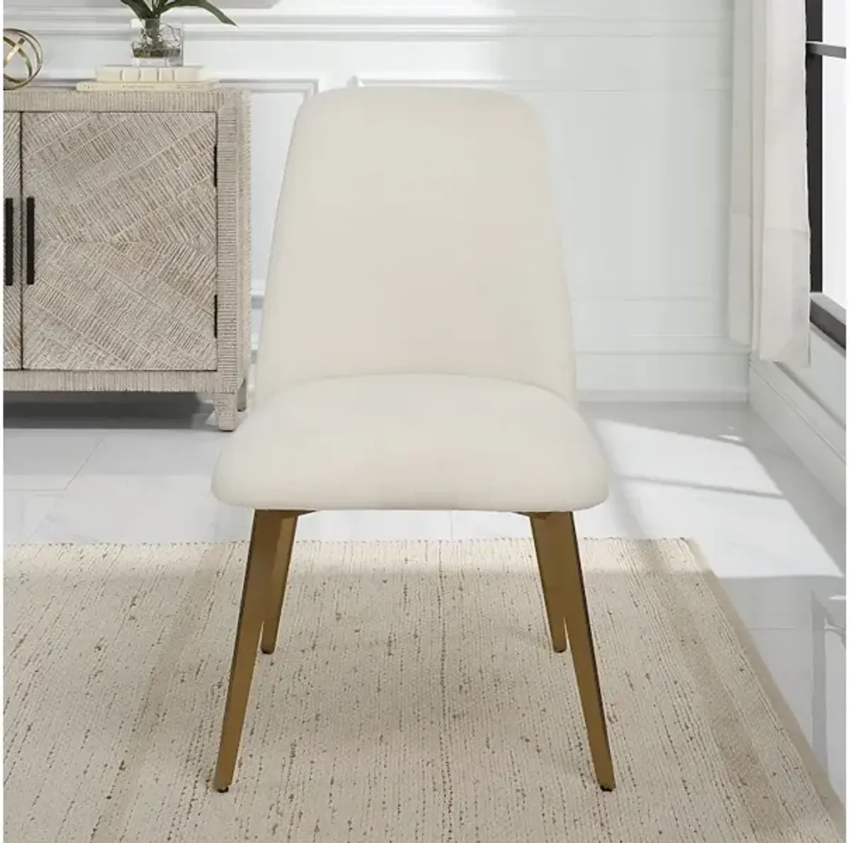 Vantage Off White Fabric Dining Chair