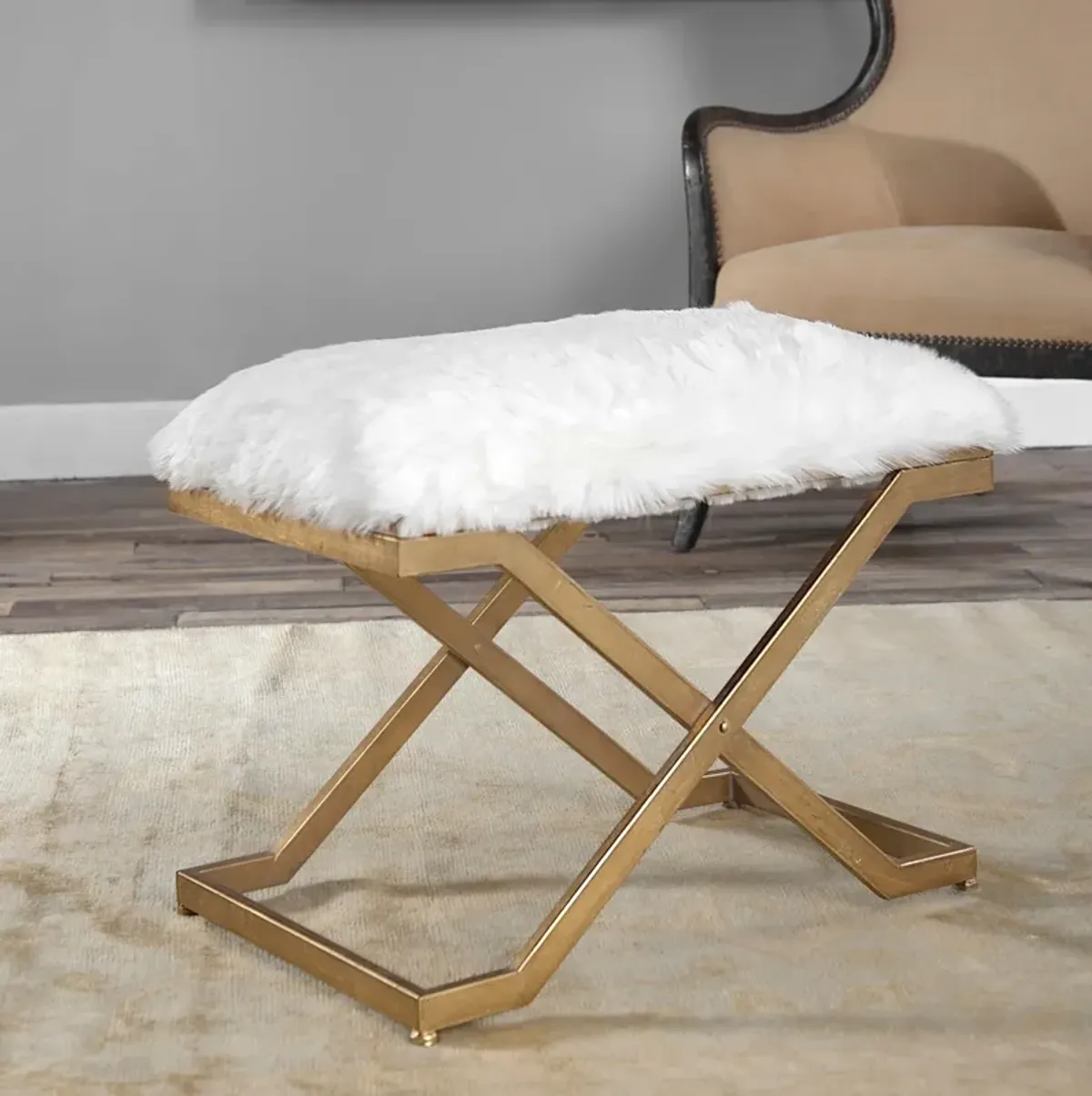 Farran Fur Small Bench