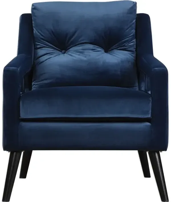 O'Brien Blue Velvet Armchair