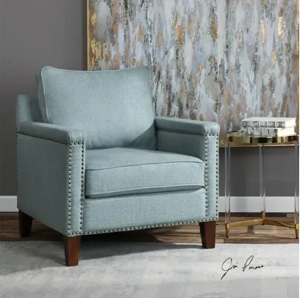 Charlotta Sea Mist Accent Chair