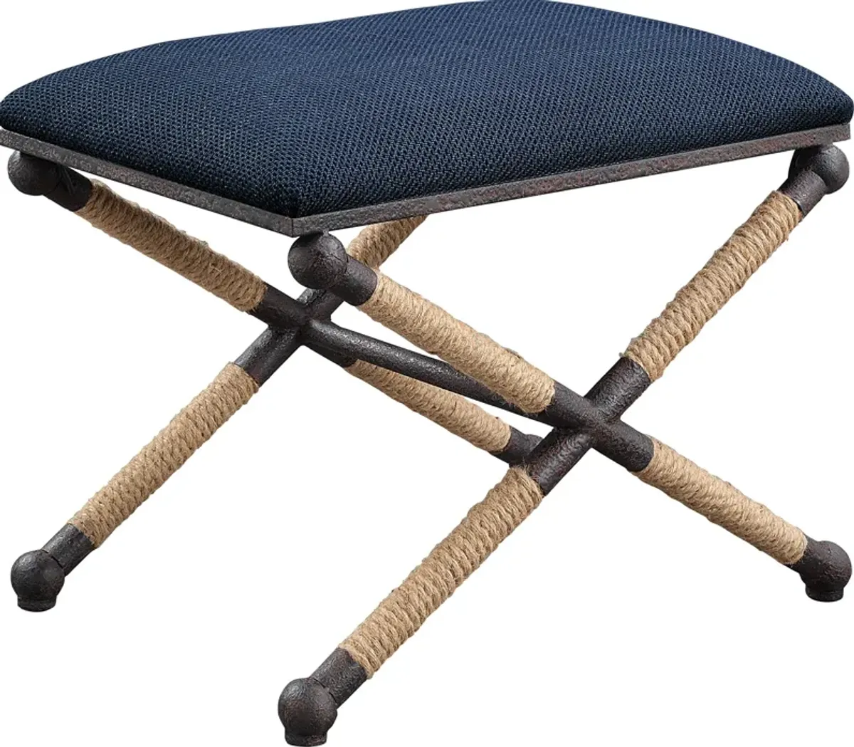 Firth Small Navy Fabric Bench