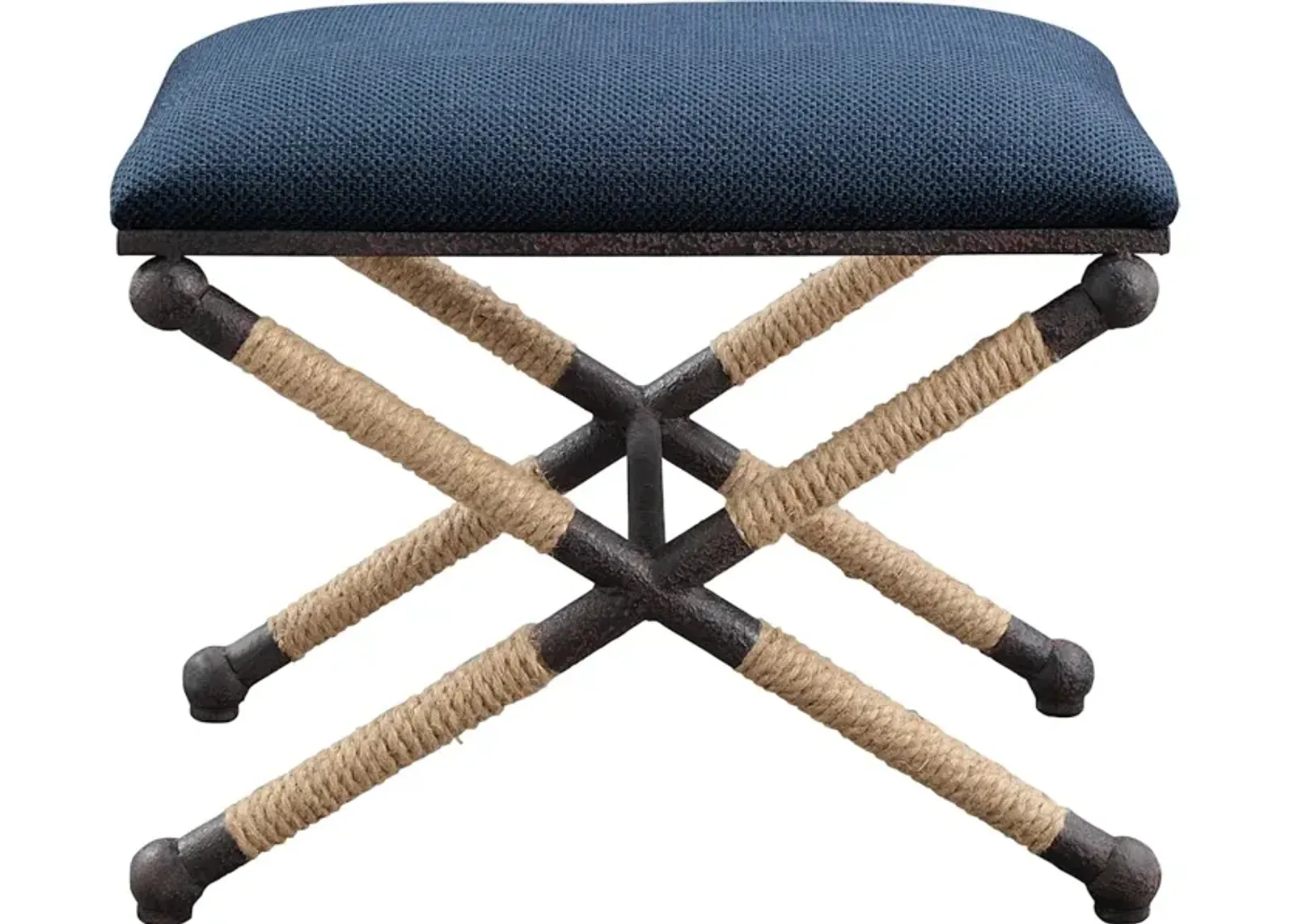 Firth Small Navy Fabric Bench