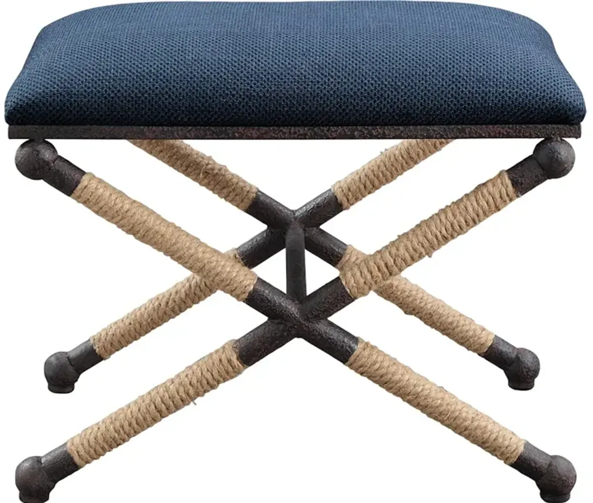 Firth Small Navy Fabric Bench