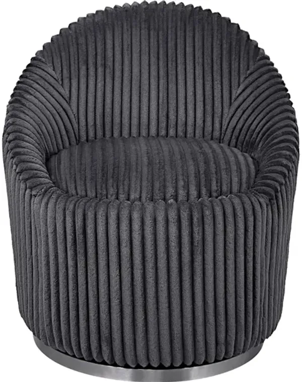 Crue Gray Fabric Swivel Chair