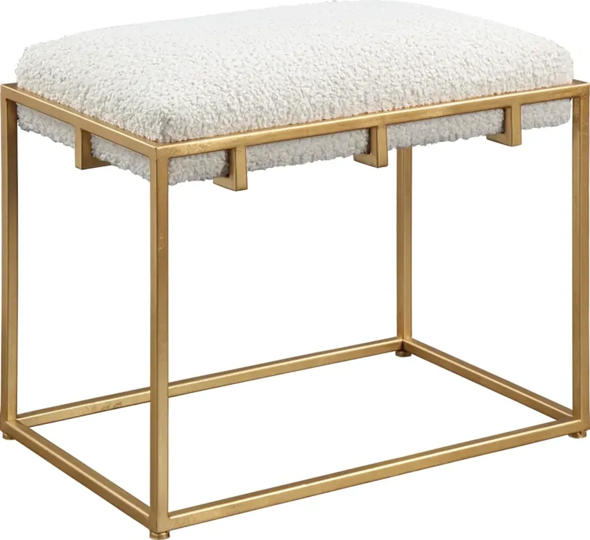 Paradox Small Gold and White Shearling Bench