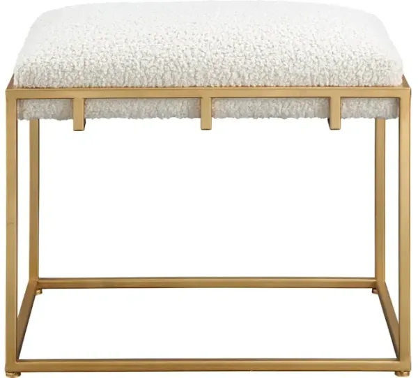 Paradox Small Gold and White Shearling Bench
