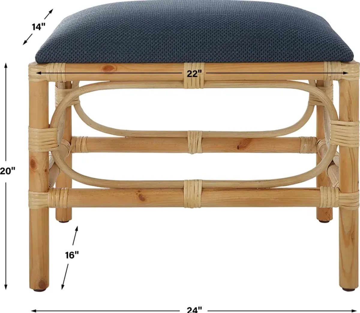 Laguna Small Navy Bench