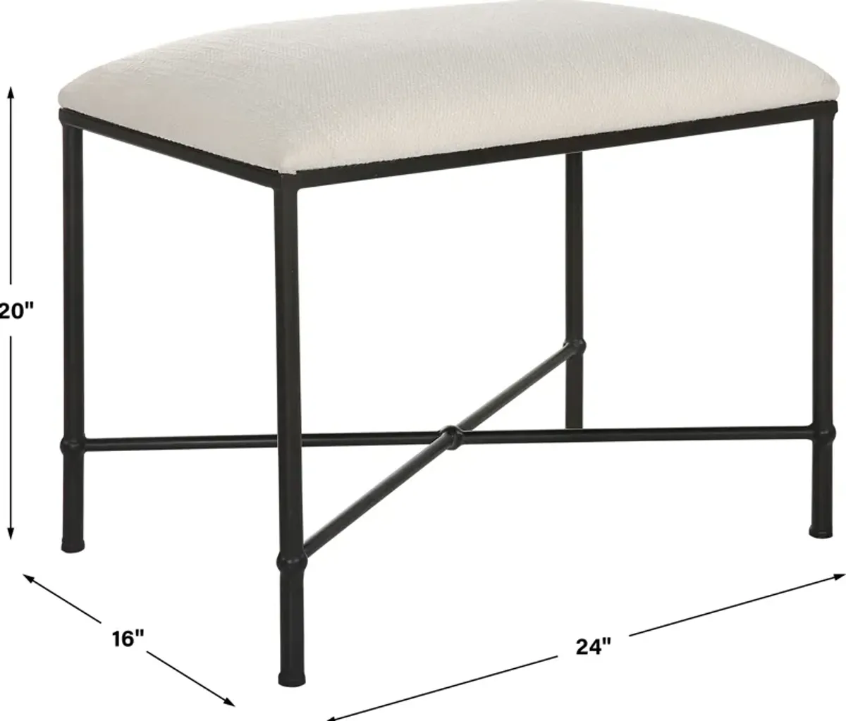 Avenham Small Black Framed Bench