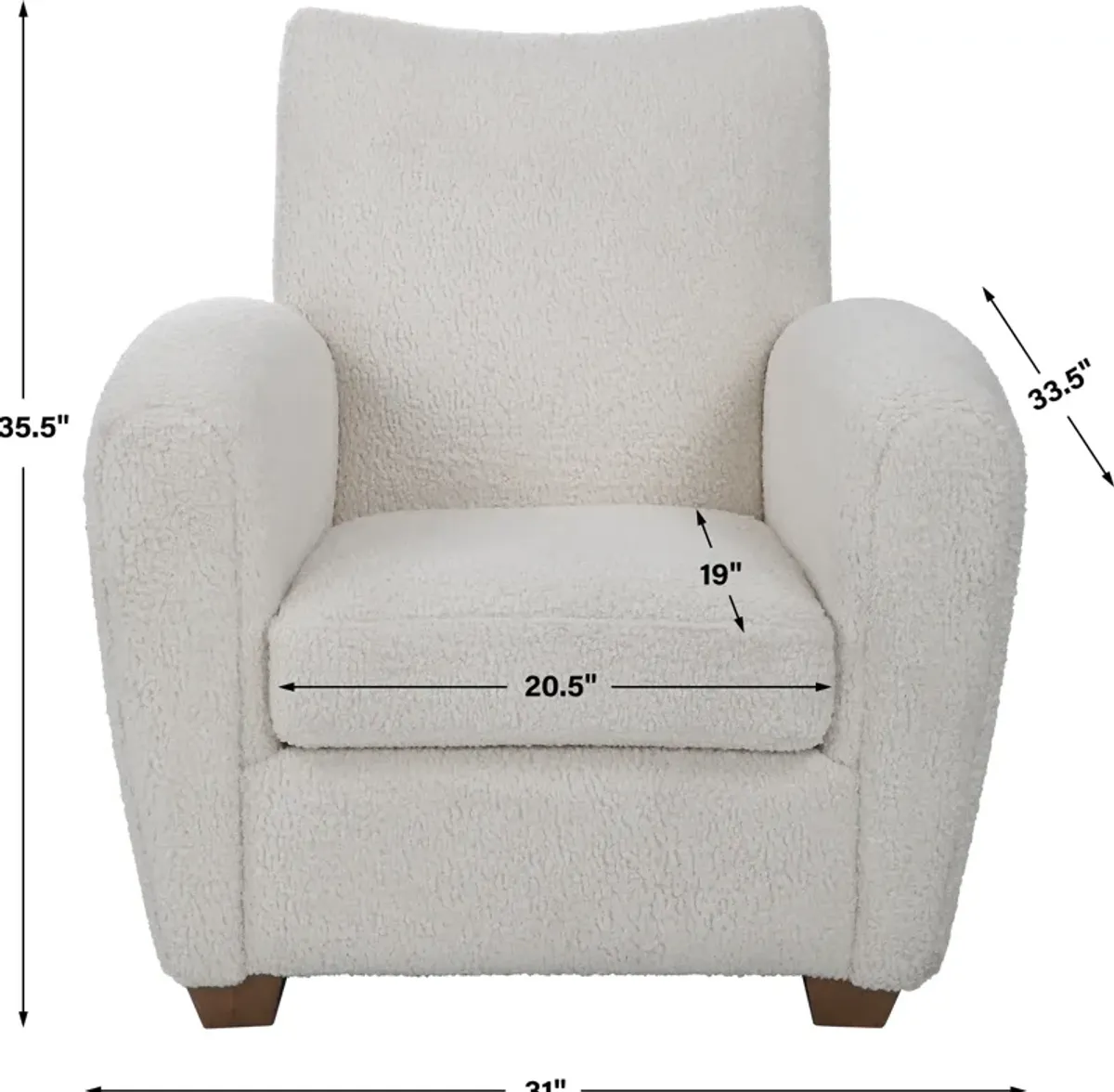 Teddy White Shearling Accent Chair