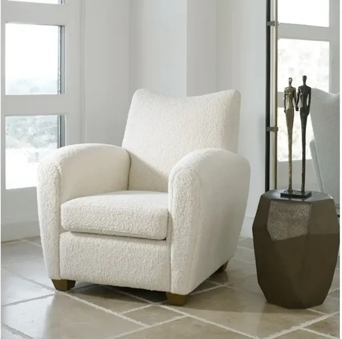 Teddy White Shearling Accent Chair