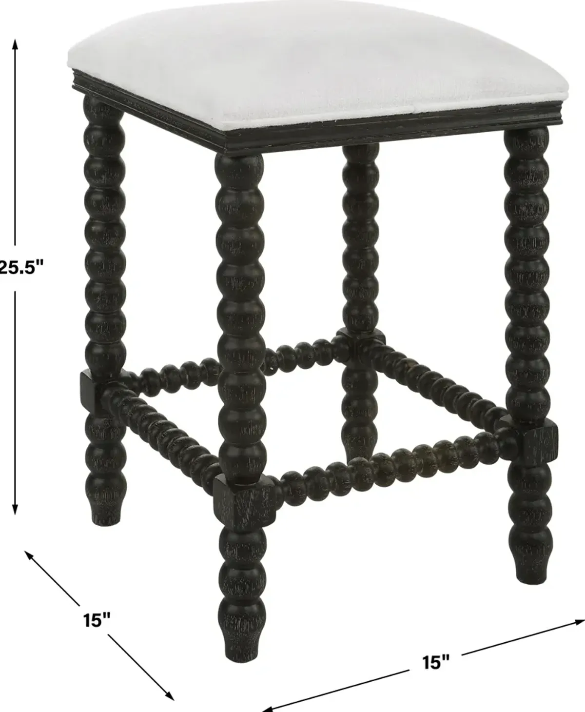 Pryce Black Backless Counter Stool
