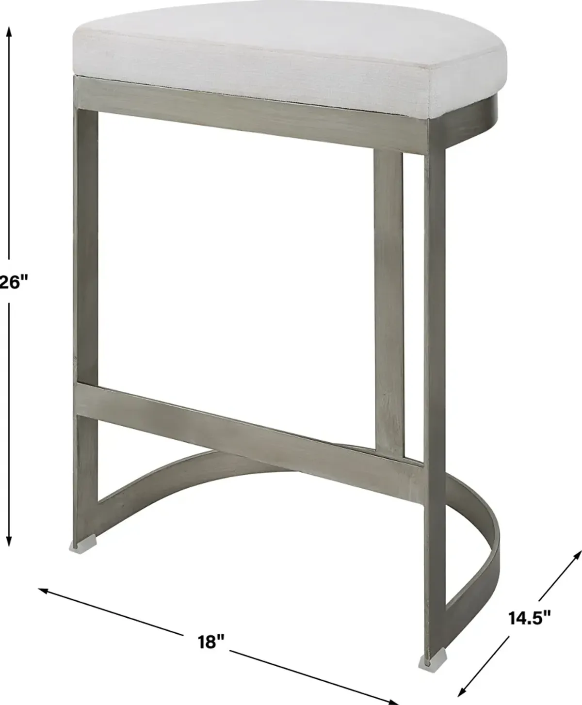 Ivanna Backless Silver Counter Stool
