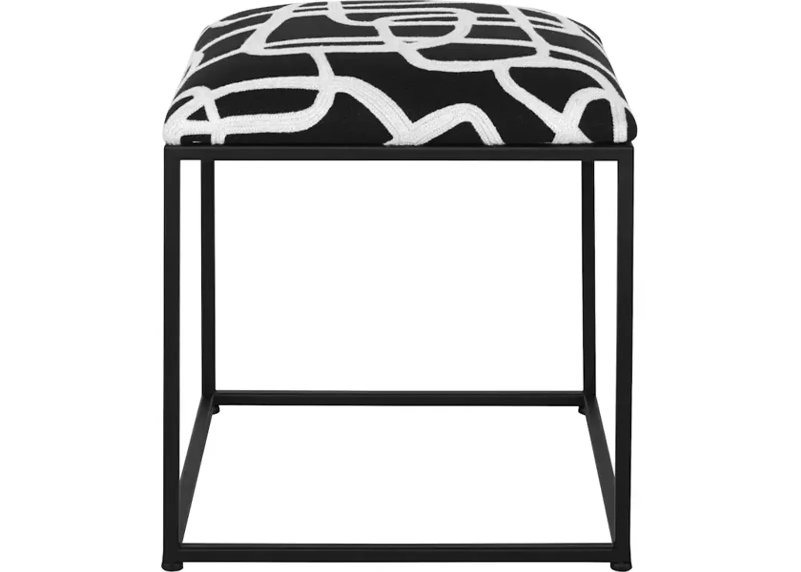 Twists And Turns Fabric Accent Stool