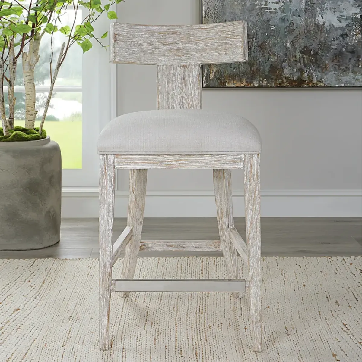 Idris White Counter Stool