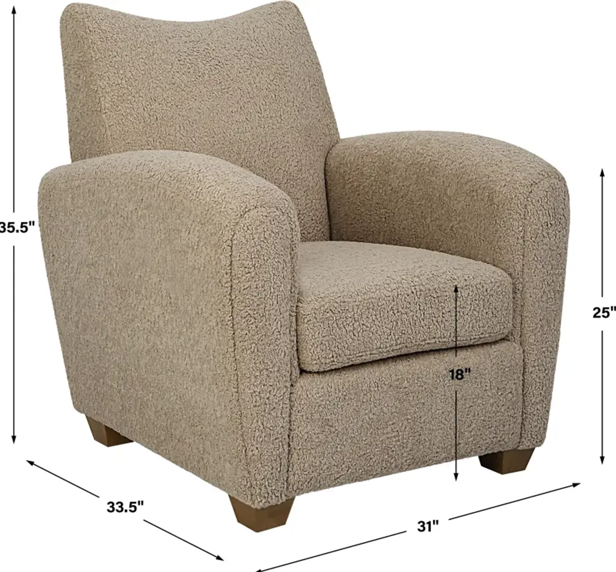 Teddy Latte Accent Chair