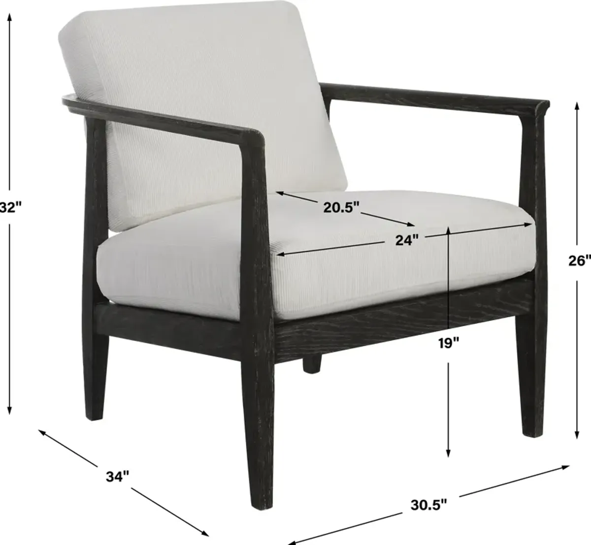 Brunei White Accent Chair