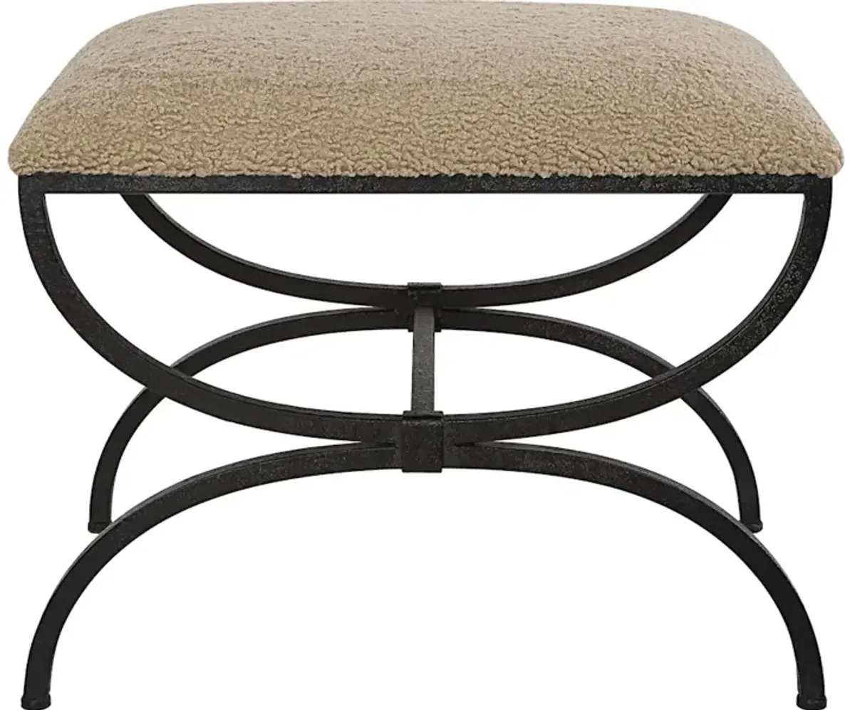 Hacienda Plush Latte Small Bench