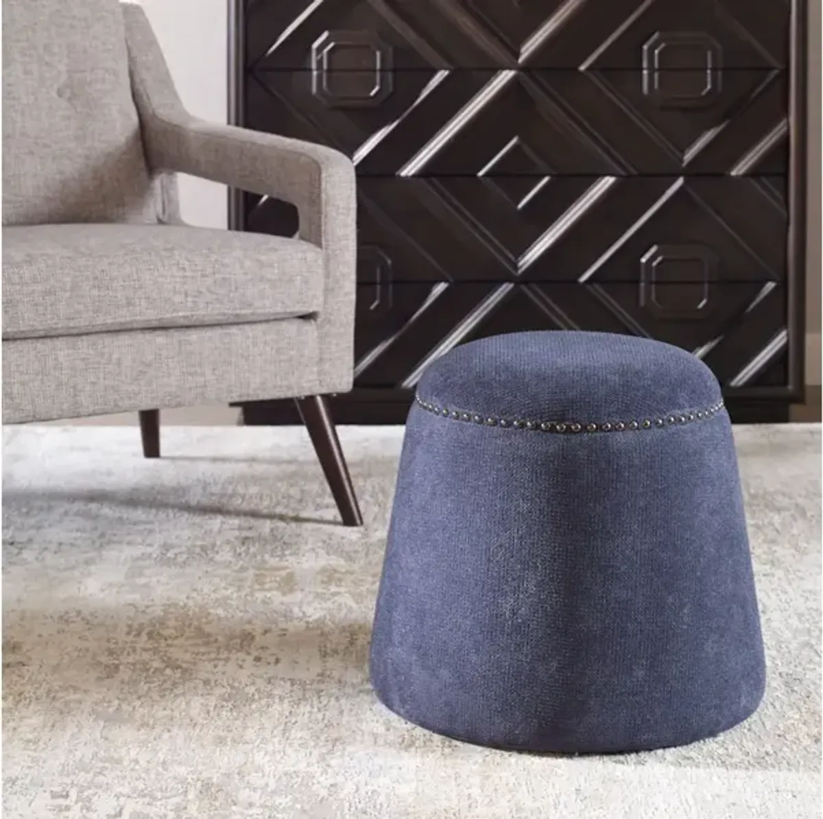 Gumdrop Denim Ottoman