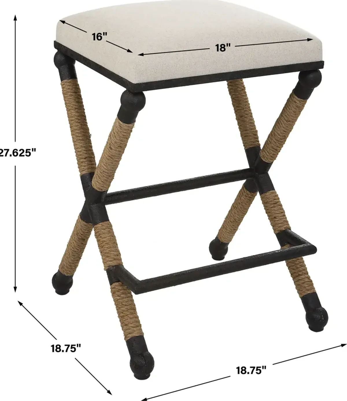 Firth Rustic Oatmeal Counter Stool