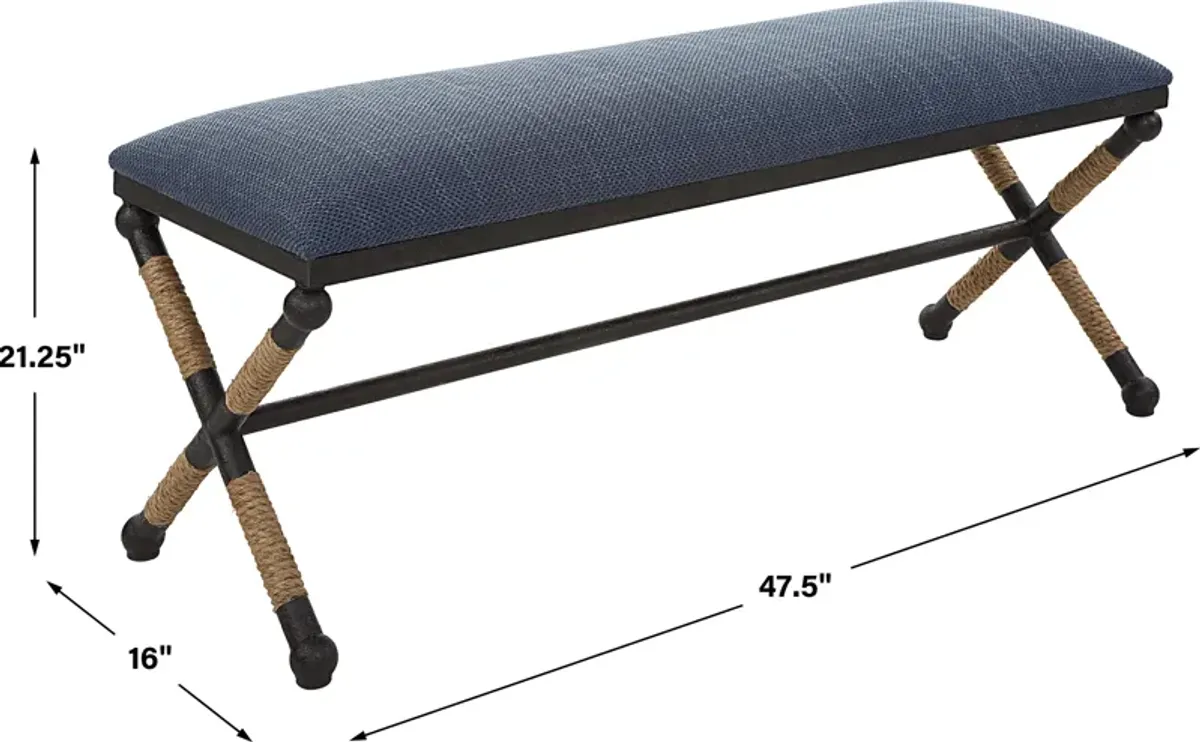 Firth Rustic Navy Bench