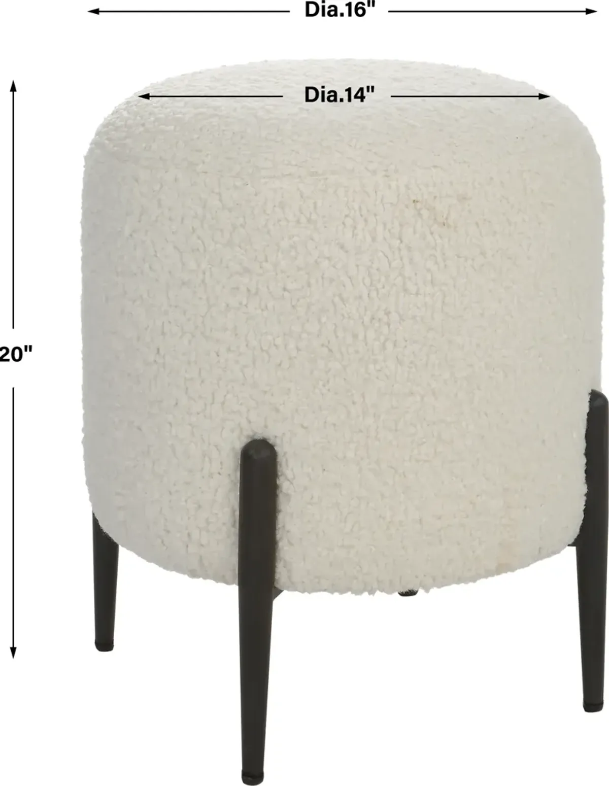 Arles White Shearling Ottoman