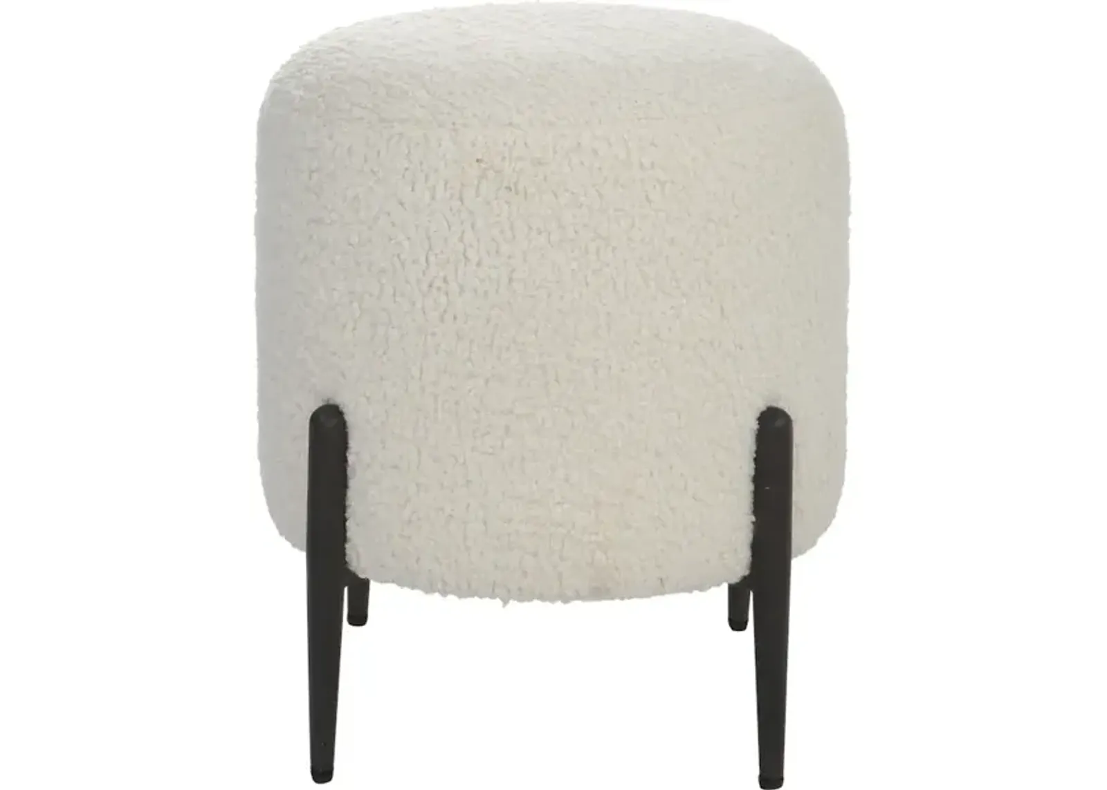 Arles White Shearling Ottoman