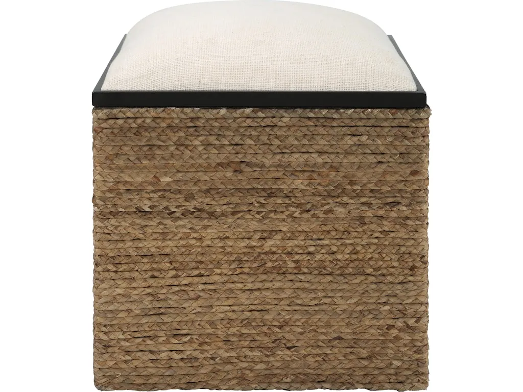 Island Square Straw Accent Stool