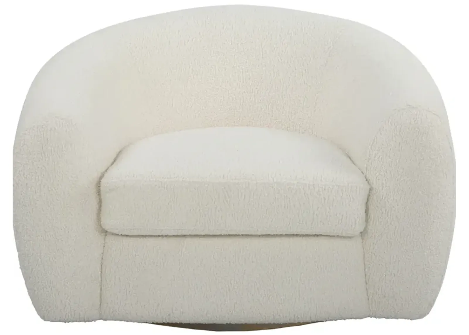 Capra Art Deco White Swivel Chair