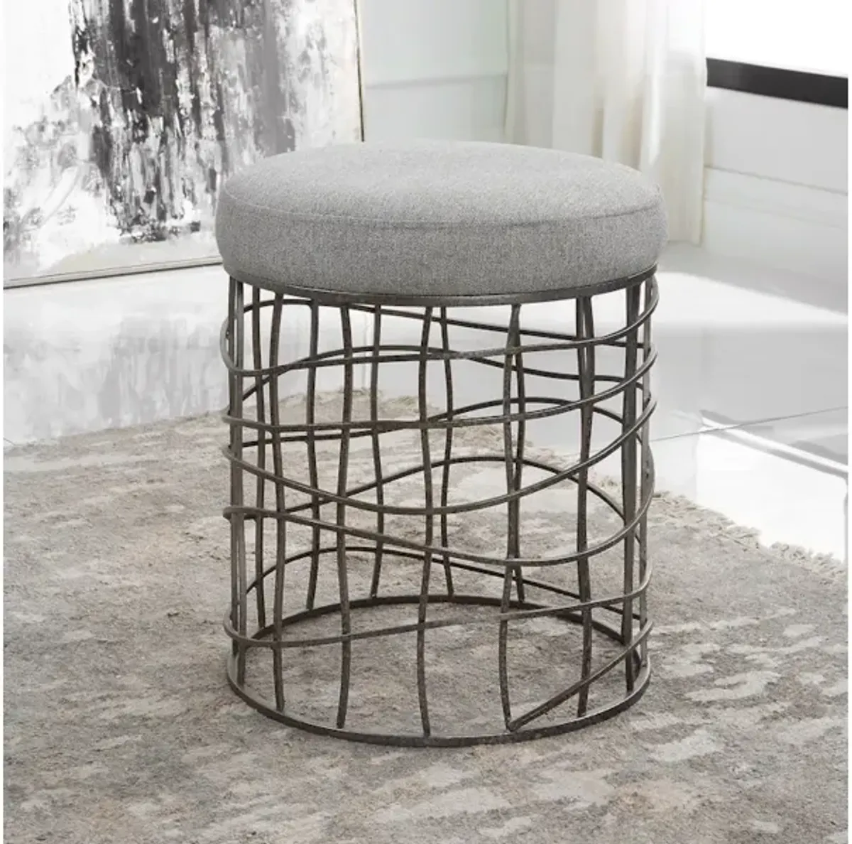 Carnival Iron Round Accent Stool