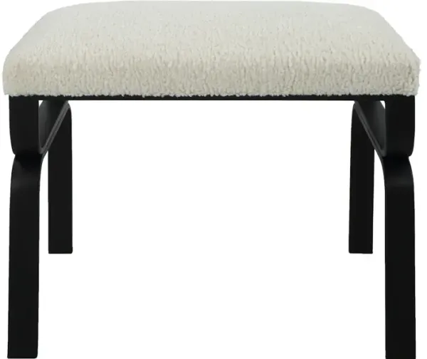 Diverge White Shearling Small Bench