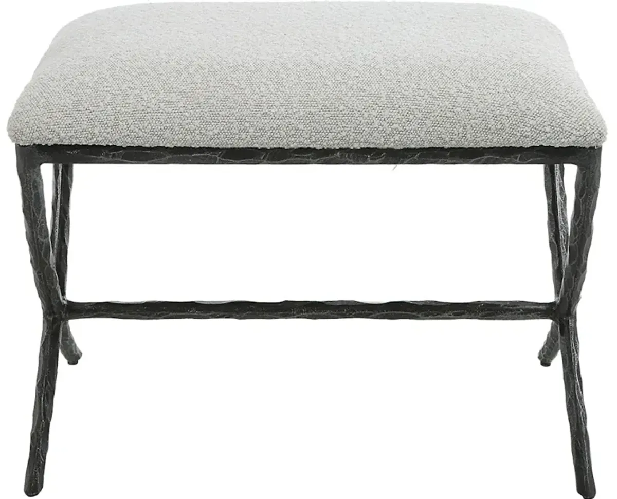 Brisby Gray Fabric Small Bench