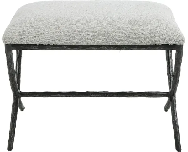 Brisby Gray Fabric Small Bench
