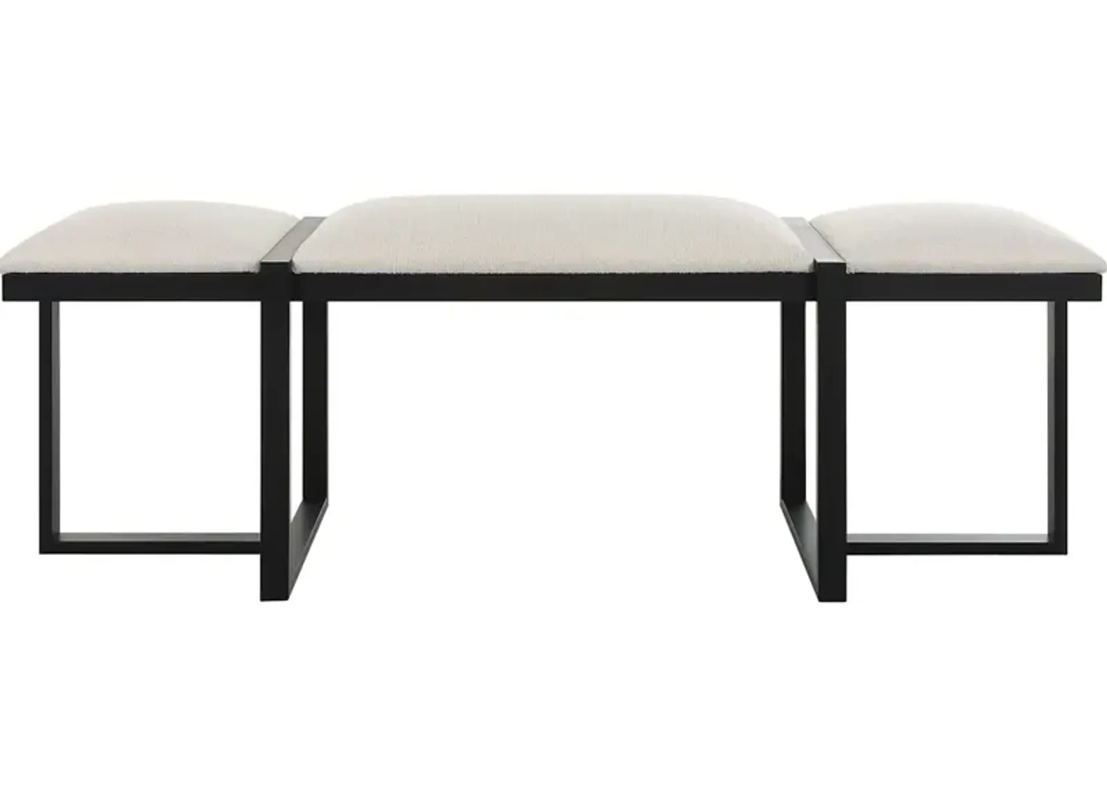 Triple Cloud Modern Upholstered Bench