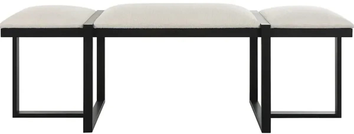 Triple Cloud Modern Upholstered Bench