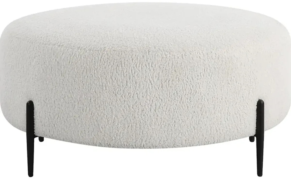 Arles Large Plush White Ottoman