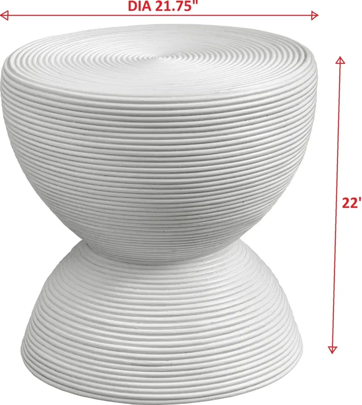 Bongo White Rattan Side Table