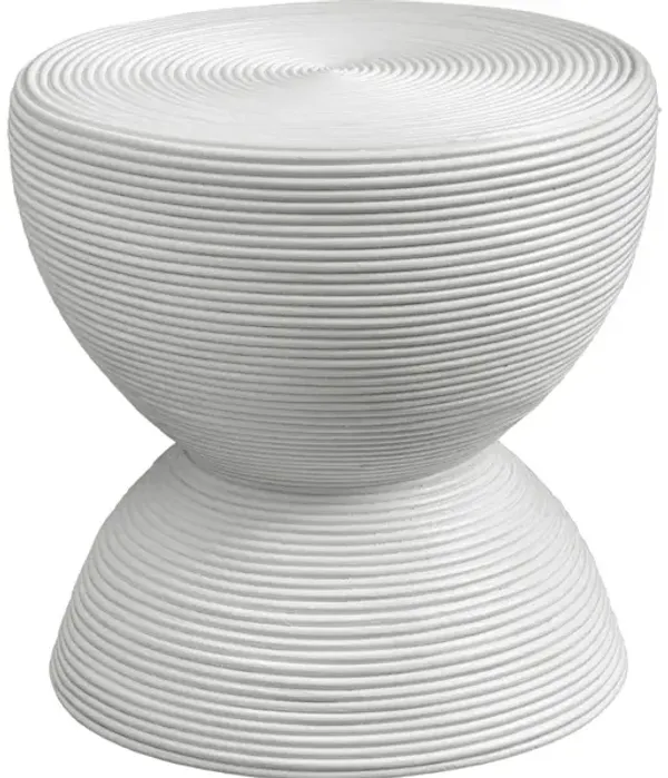 Bongo White Rattan Side Table