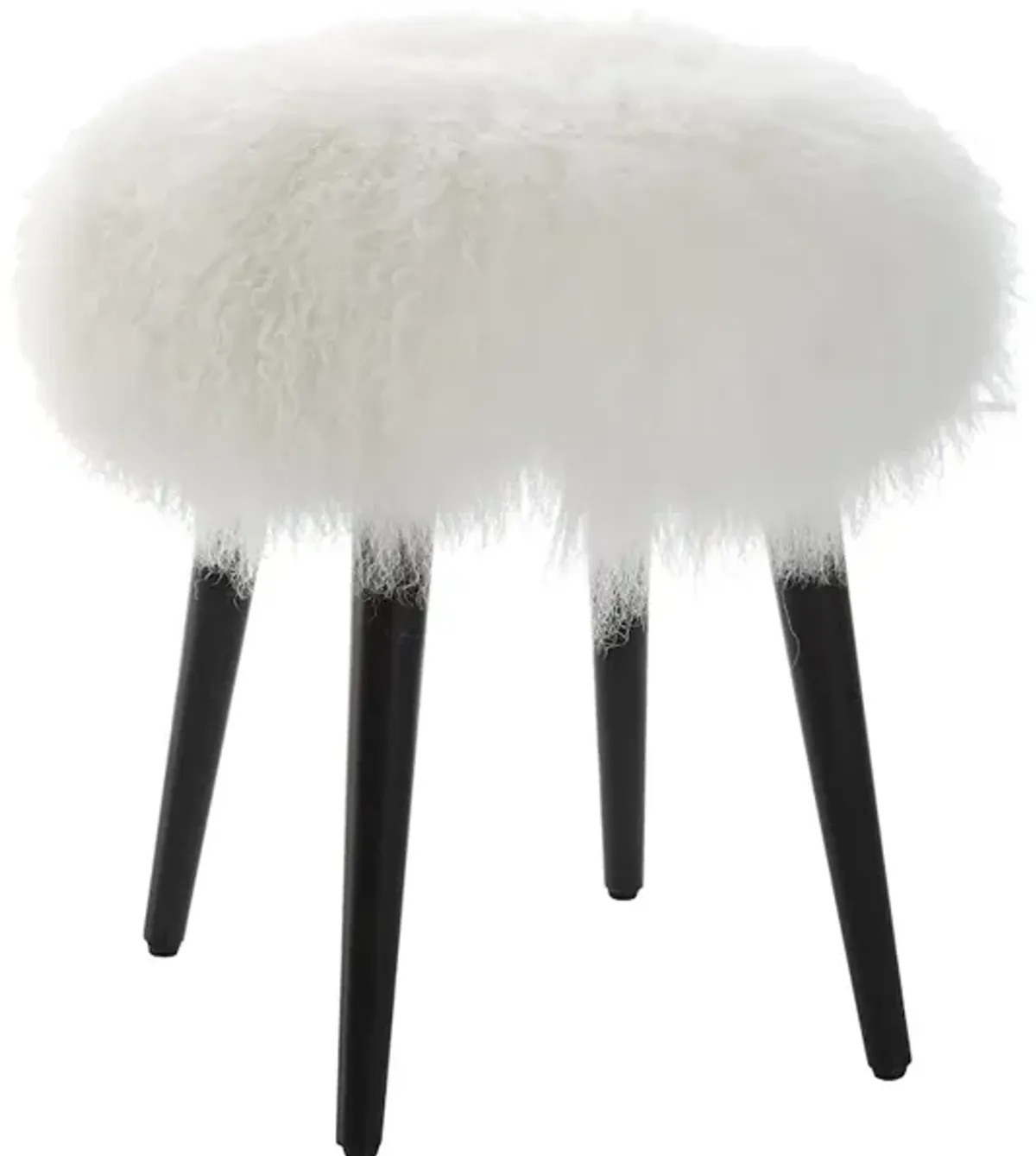 Wooly Sheepskin Accent Stool