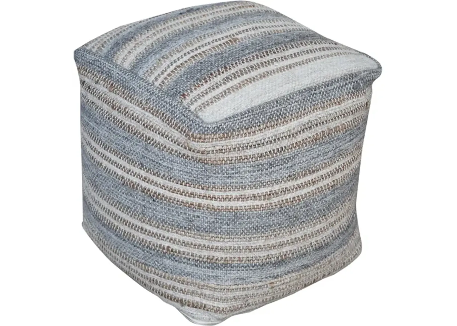 Mesick Handwoven Gray Pouf