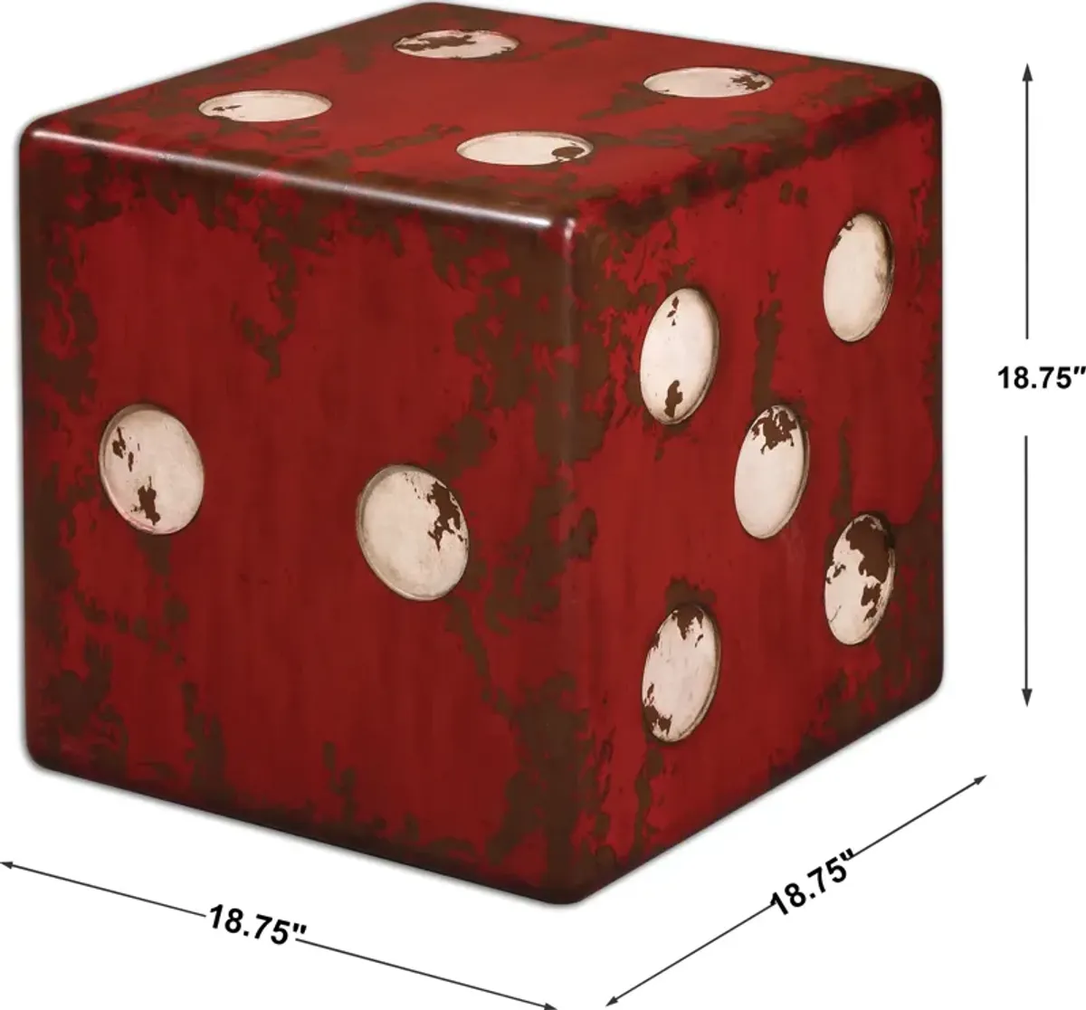 Dice Red Accent Table