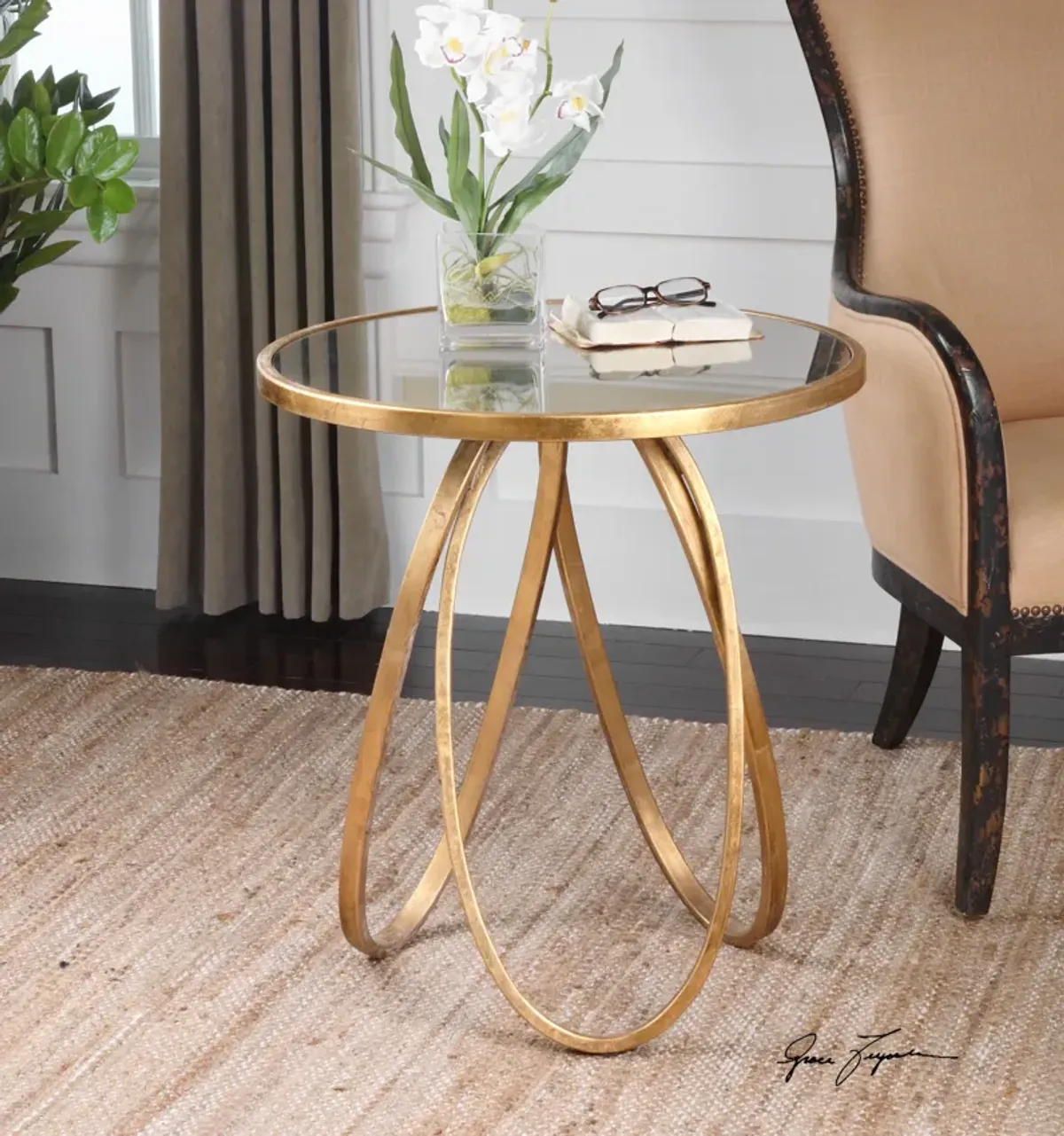 Montrez Gold Side Table