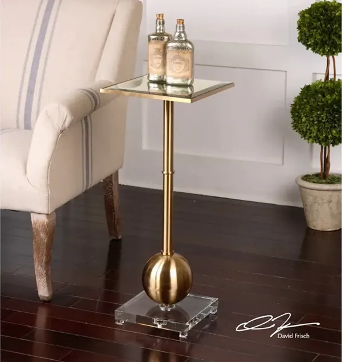 Laton Mirrored Accent Table